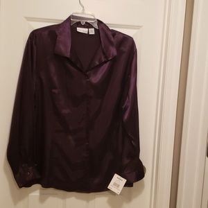 NWT purple button front blouse